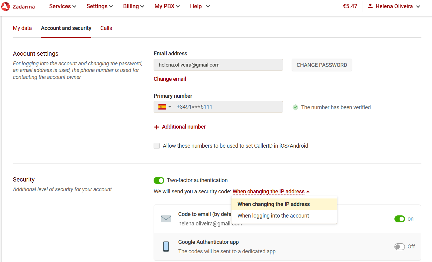 Two-factor authentication