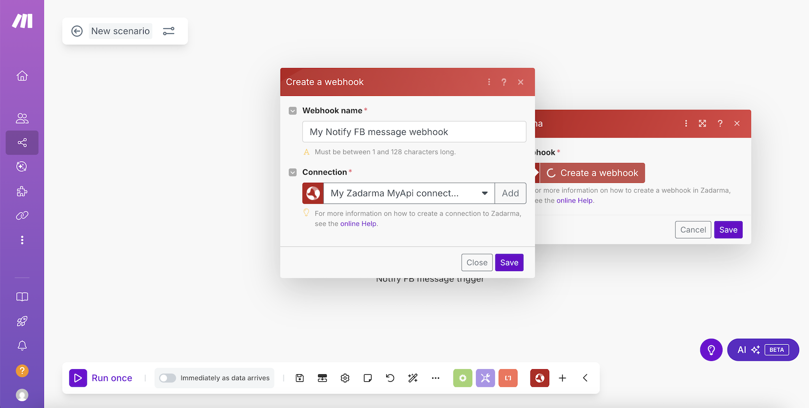 Watch incomming Facebook message