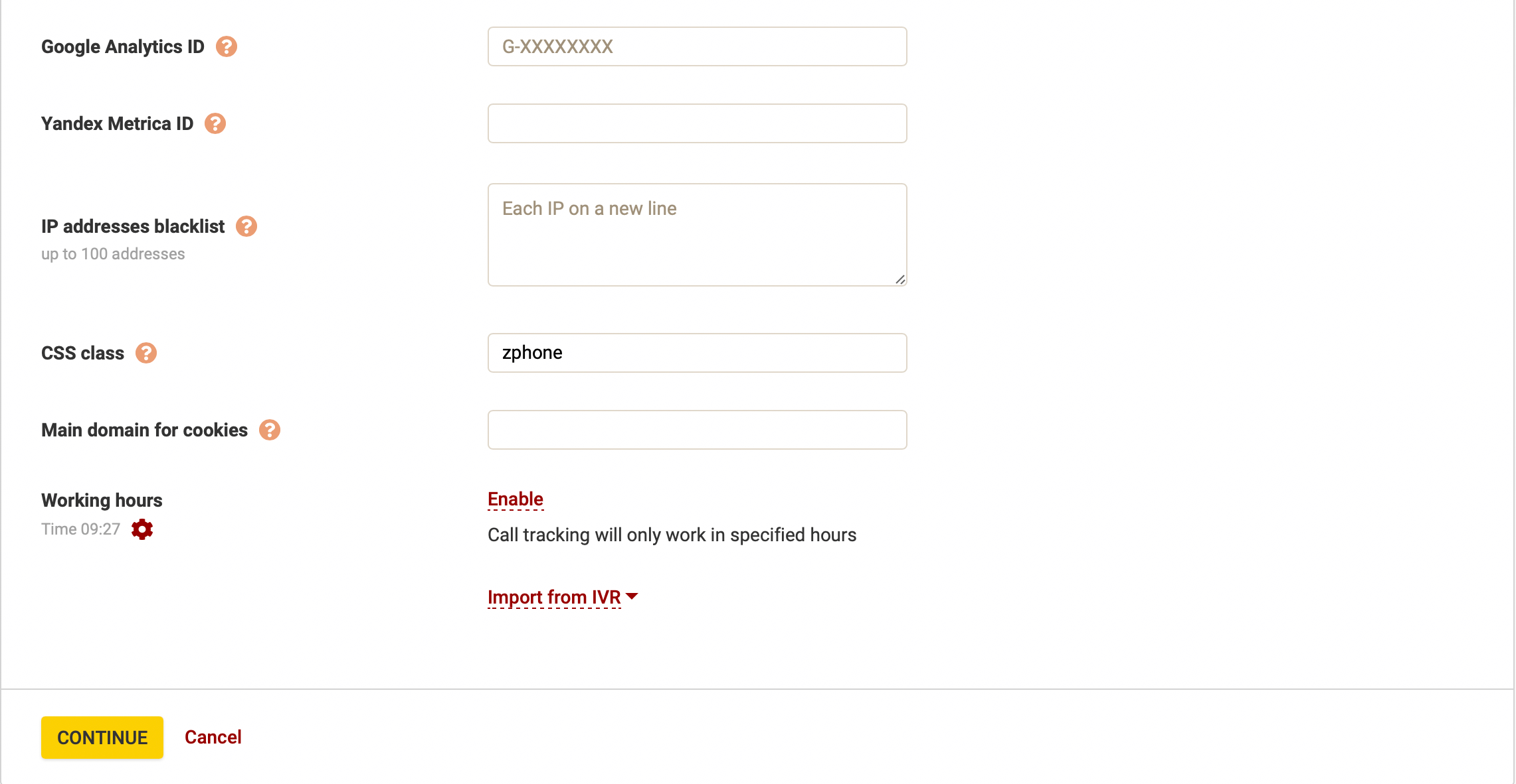 Call Tracking Analytics Setup