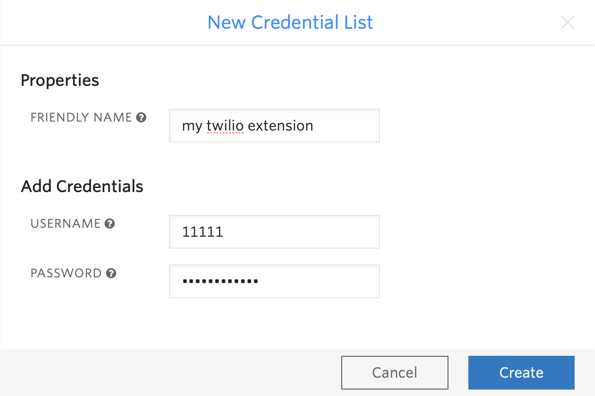 New Credential List