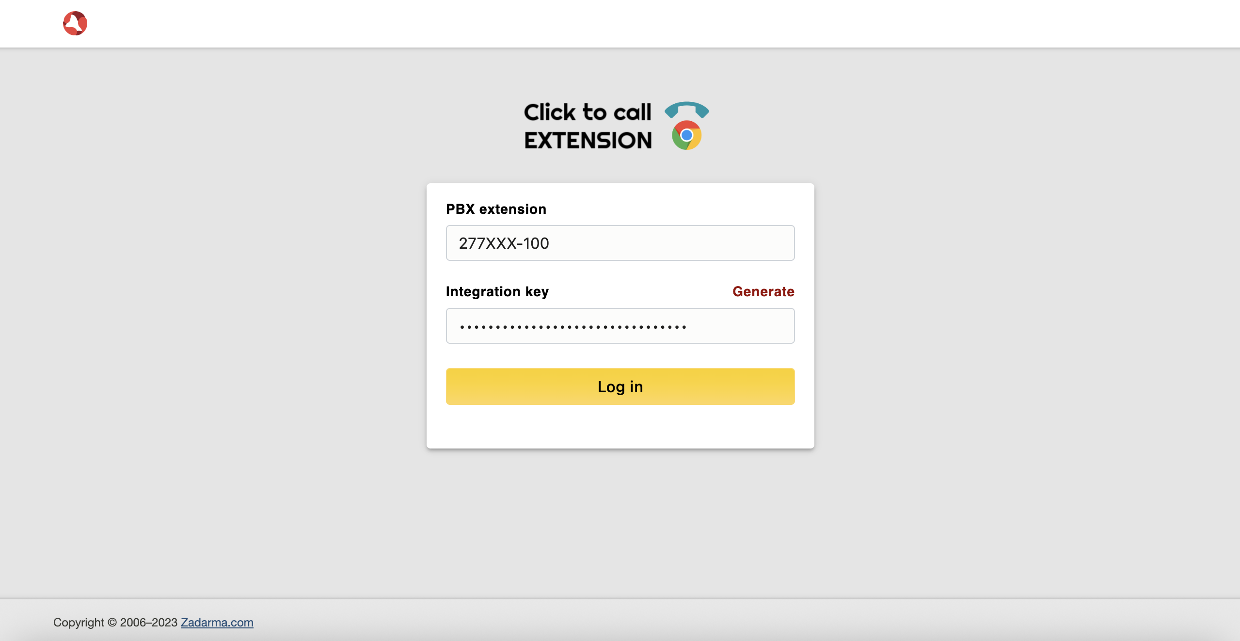 Zadarma Chrome Extension